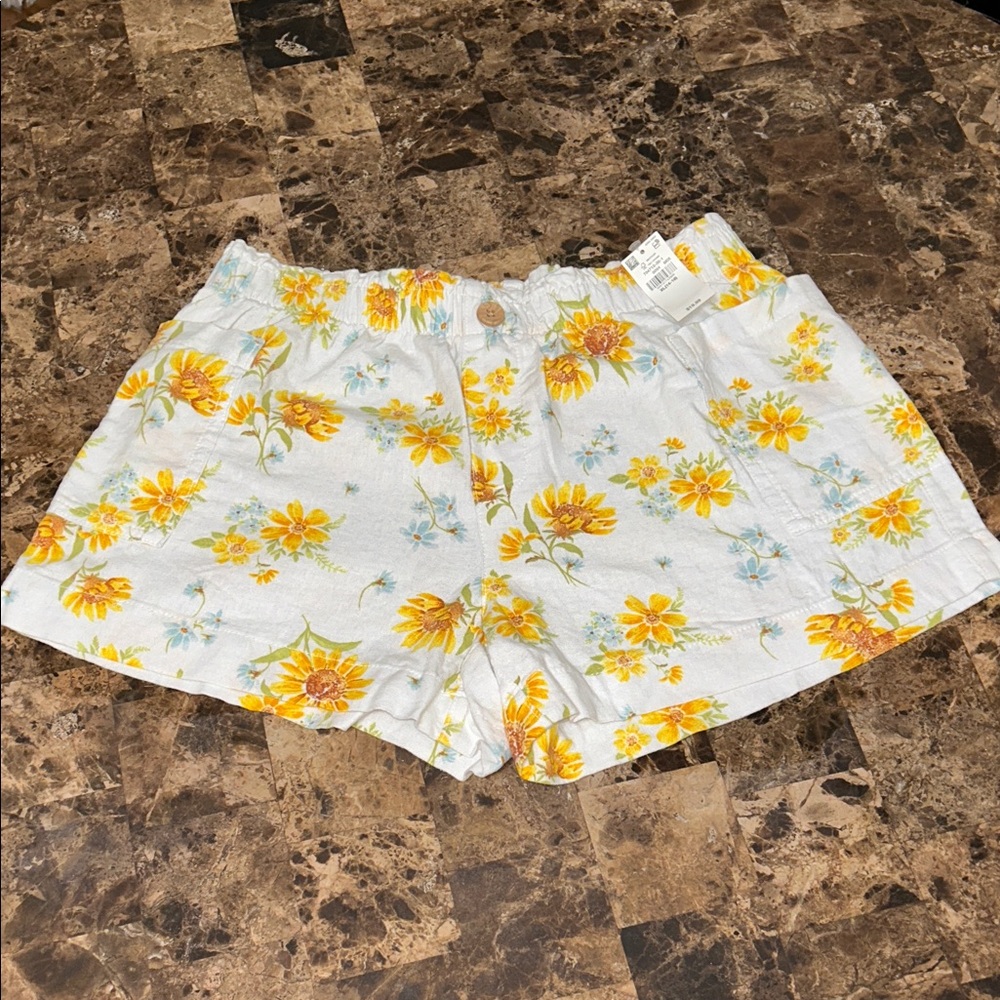 Old Navy Kids Floral Shorts - White and Yellow